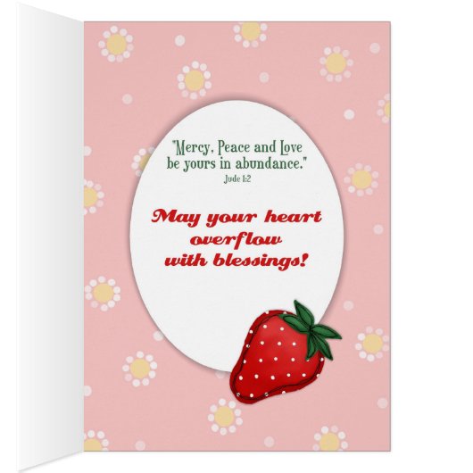 Vintage Strawberry Blessings - "Blessings to You" (Inside (Right))