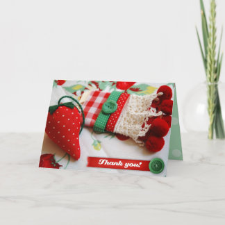 Vintage Strawberry Blessings - "Thank You" Thank You Card