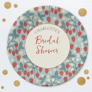 Vintage Strawberry Bridal Shower Paper Plates