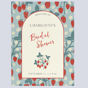 Vintage Strawberry Bridal Shower Welcome Sign