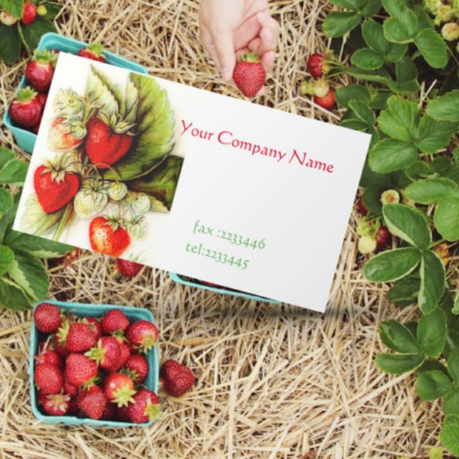 Vintage Strawberry Business Card (Creator Uploaded)