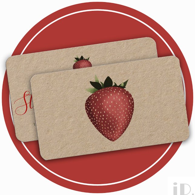 vintage strawberry business card (Creator Uploaded)