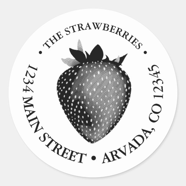vintage strawberry classic round sticker (Front)