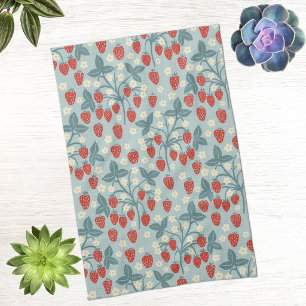 Vintage Strawberry Cottagecore Floral Botanical Kitchen Towel