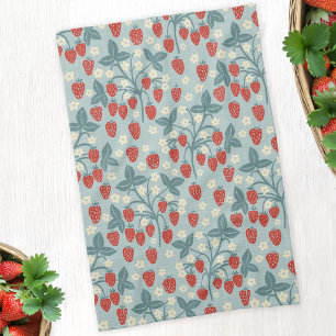 Vintage Strawberry Cottagecore Floral Botanical Kitchen Towel
