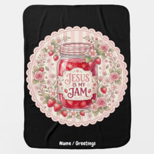Vintage Strawberry Faith Floral Art Collection Baby Blanket