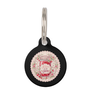 Vintage Strawberry Faith Floral Art Collection Pet ID Tag