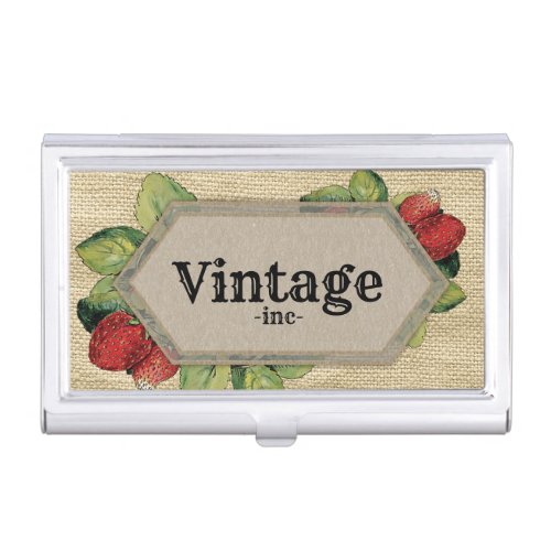 Vintage Strawberry Farmstand Business Card Case