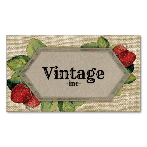 Vintage Strawberry Farmstand Business Card Magnet