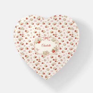 Vintage Strawberry Floral Seamless cottagecore Paperweight