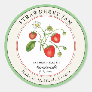 Vintage Strawberry Jam jar Canning label