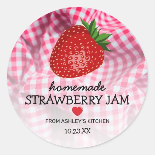 Vintage Strawberry Jam Jar Food Label