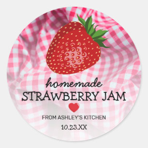 Vintage Strawberry Jam Jar Food Label