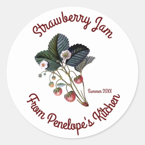 Vintage Strawberry Jam Label Your Kitchen Dated