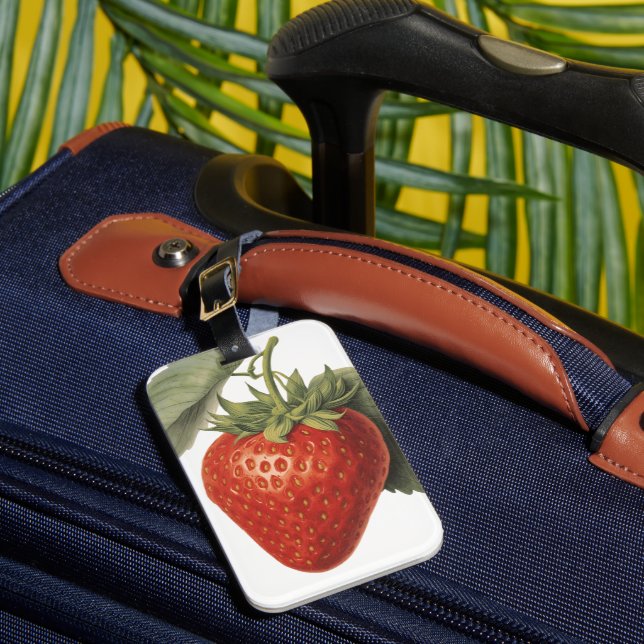Vintage Strawberry  Luggage Tag (Front Insitu 1)