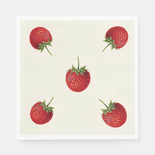 Vintage Strawberry Napkins (Front)