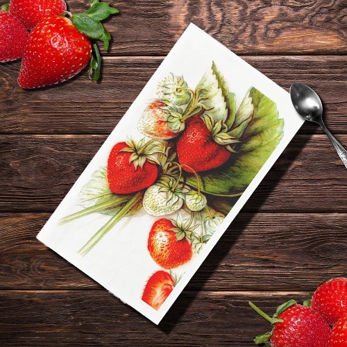 Vintage strawberry  paper guest towels