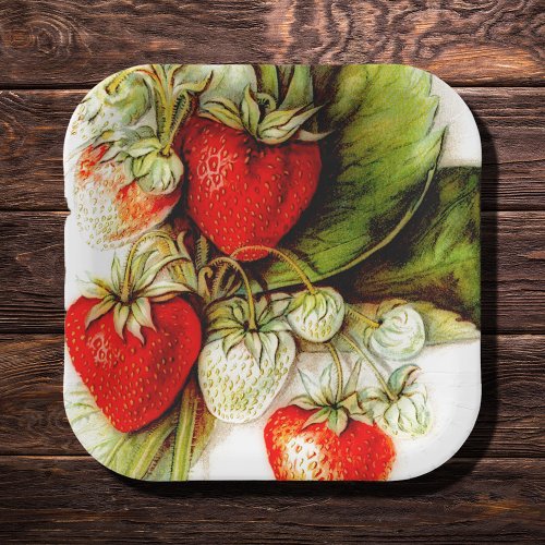 Vintage strawberry  paper plates