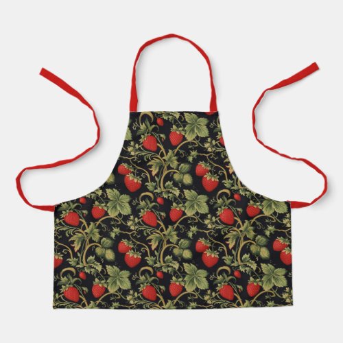 Vintage strawberry pattern apron