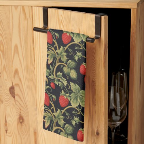 Vintage strawberry pattern apron kitchen towel
