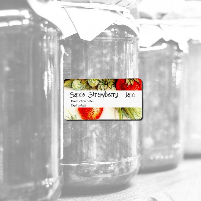 Vintage strawberry - personalized Jam  no2 Label (Creator Uploaded)