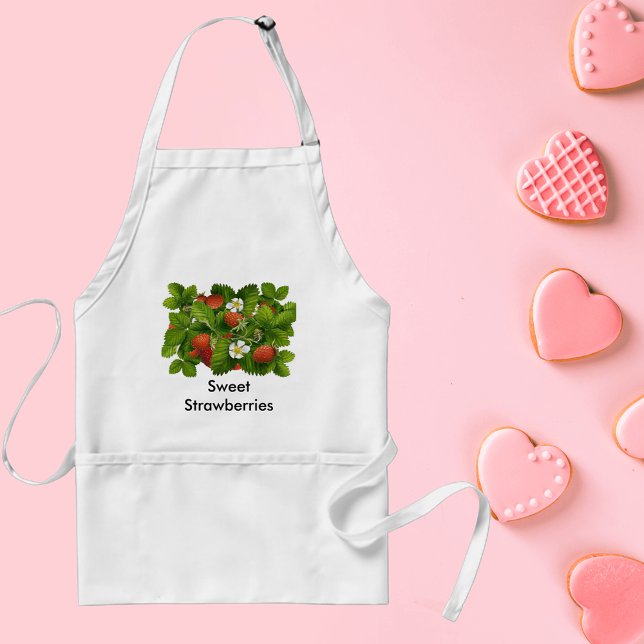 Vintage Strawberry Plant Adult Apron (Vintage Strawberry Plant Adult Apron)