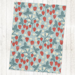 Vintage Strawberry Vine Heritage Cottage Style Fleece Blanket