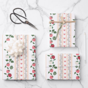 Vintage Strawberry Wallpaper - Greta Wrapping Paper Sheets