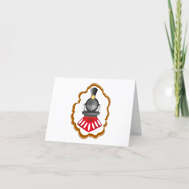 Vintage Stream Train Letterpress Thank You Card (Creator Uploaded)