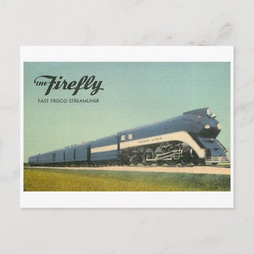 Vintage Streamline Steam Locomotive Postcard