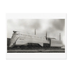Vintage Streamline Steam Locomotive Postcard