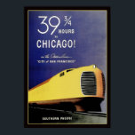 Vintage Streamliner Locomotive Poster<br><div class="desc">Nearly 40 Hours from San Francisco to Chicago - seemed like a short time then but an eternity now. Awesome art deco piece looks great in a frame!</div>