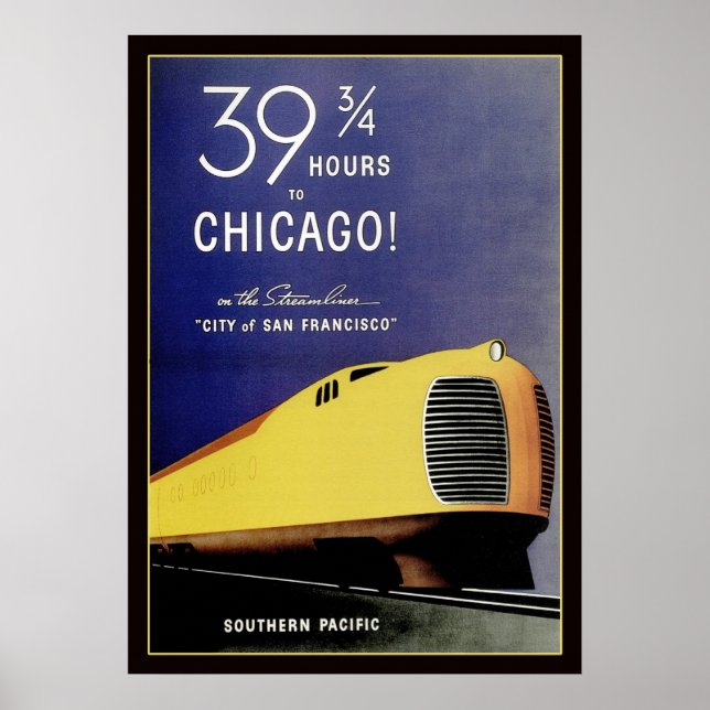 Vintage Streamliner Locomotive Poster (Front)