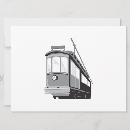 Vintage Streetcar Tram Train Invitations