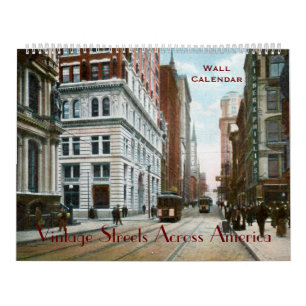 Vintage Streets Across America Wall Calendar
