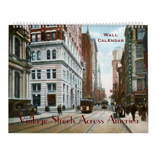 Vintage Streets Across America Wall Calendar
