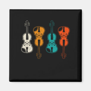 Vintage String Instrument Colorful Violin Player Magnet