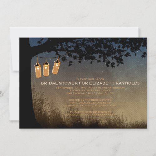 Vintage String Lights Bridal Shower Invitations
