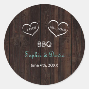 Vintage String Lights Old Barn I DO BBQ Classic Round Sticker