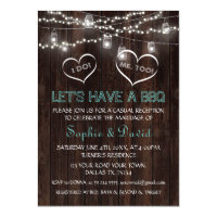 Vintage String Lights Old Barn I DO BBQ Invitation