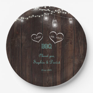 Vintage String Lights Old Barn I DO BBQ Paper Plates