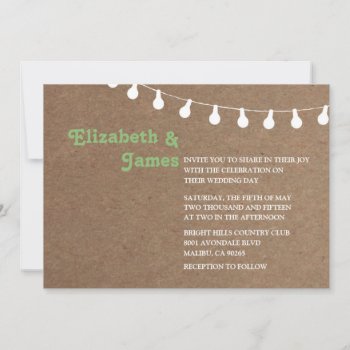 Vintage String Of Lights Wedding Invitations by topinvitations at Zazzle