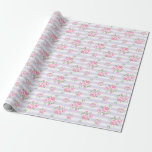 Vintage stripe and  floral roses classic lavendar wrapping paper