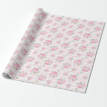 Vintage stripe and  floral roses classic pale pink wrapping paper