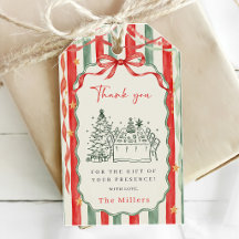 Vintage Stripe Bow Christmas Dinner