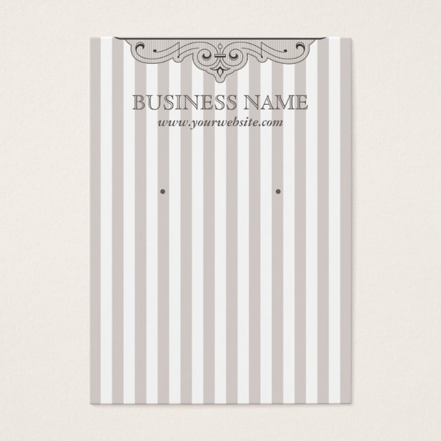 Vintage Stripe Lines Earring Display Card (Front)
