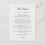 Vintage Stripe Old Money Wedding Details Photo Enclosure Card
