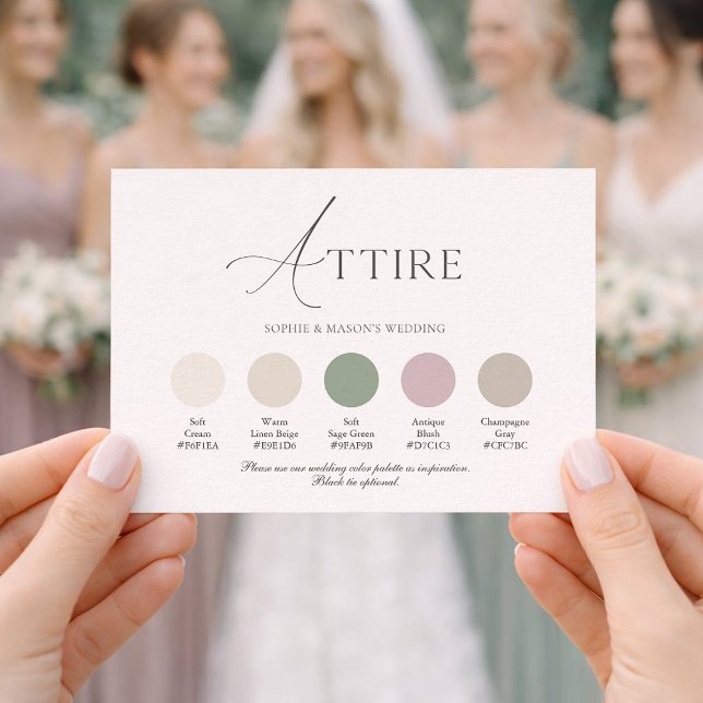 Vintage Stripe Wedding Attire Card (Creator Uploaded)