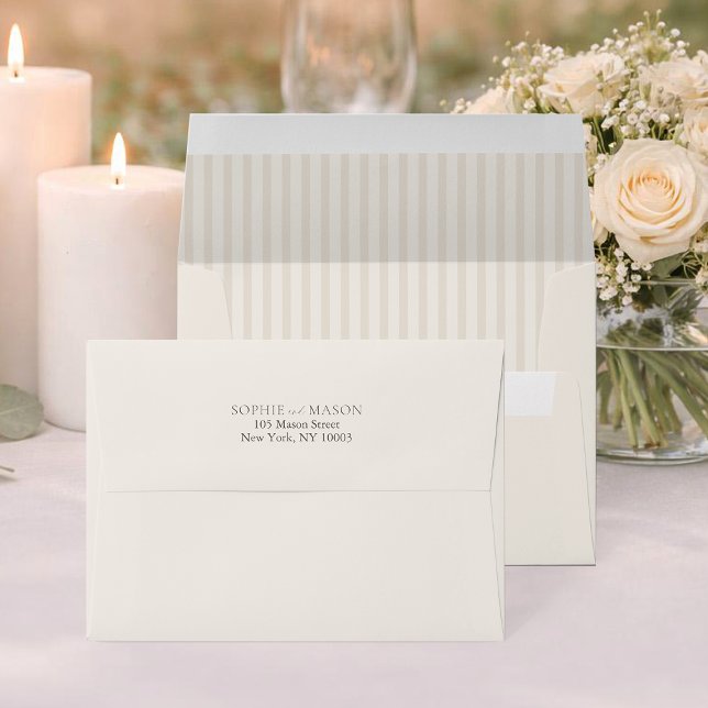 Vintage Stripe Wedding Envelope with Liner (Creator Uploaded)