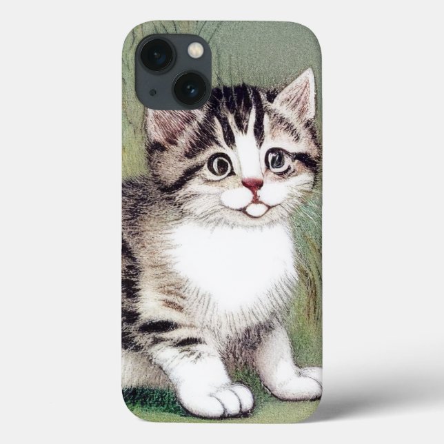 Vintage Striped Kitten Illustration Case-Mate iPhone Case (Back)